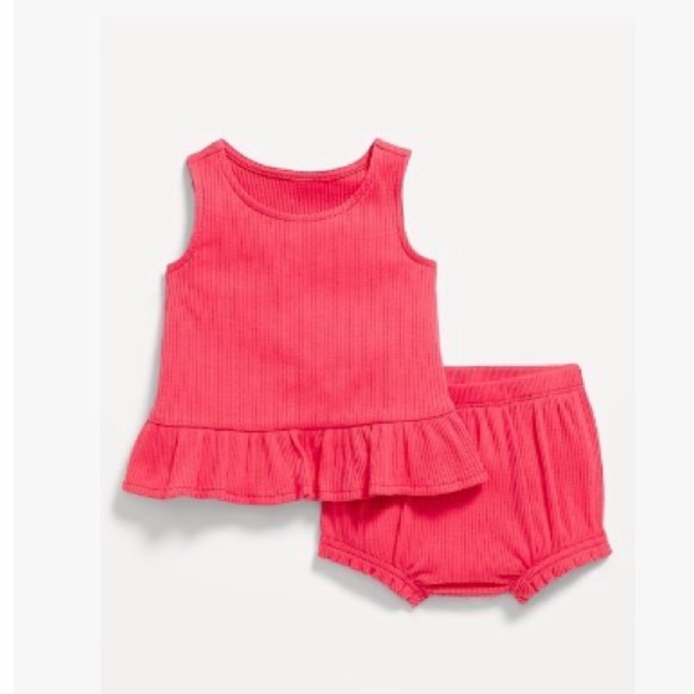 Old Navy Pink Ruffled Diaper Cover Set